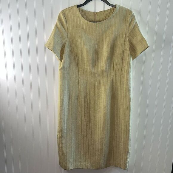 AS-HRO Vintage Jacket With Dress Womens Size 12 Tan Ribbed Long Sleeve Button Up - Picture 4 of 9